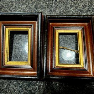2 antique Victorian walnut miniature frames